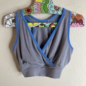Kindred Bravely Racerback French Terry Nursing Bra gray/blue small NWT